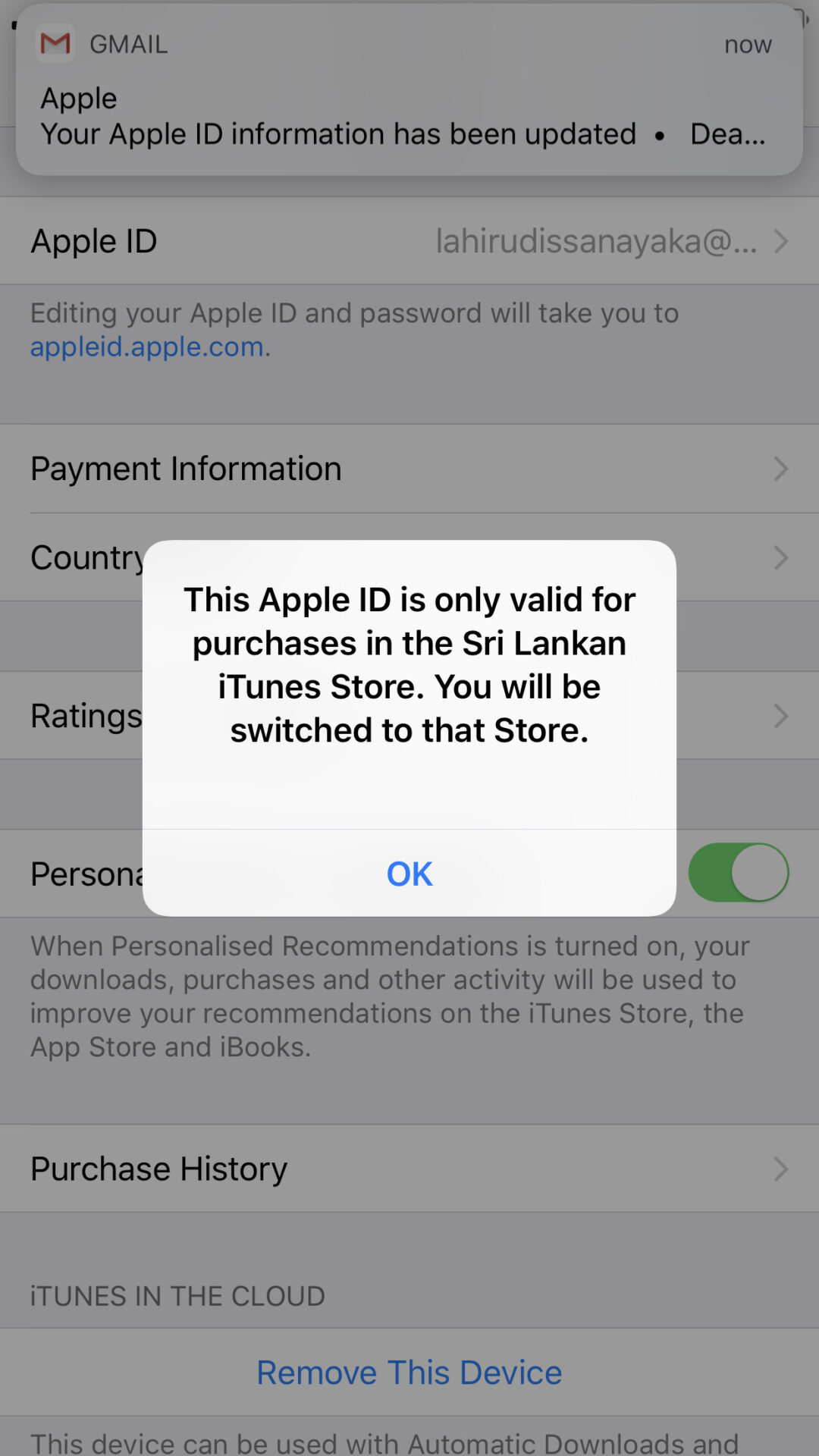 how to make my apple id valid in another country