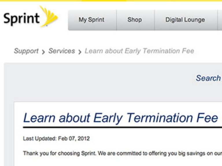 How is Sky early termination fee calculated?