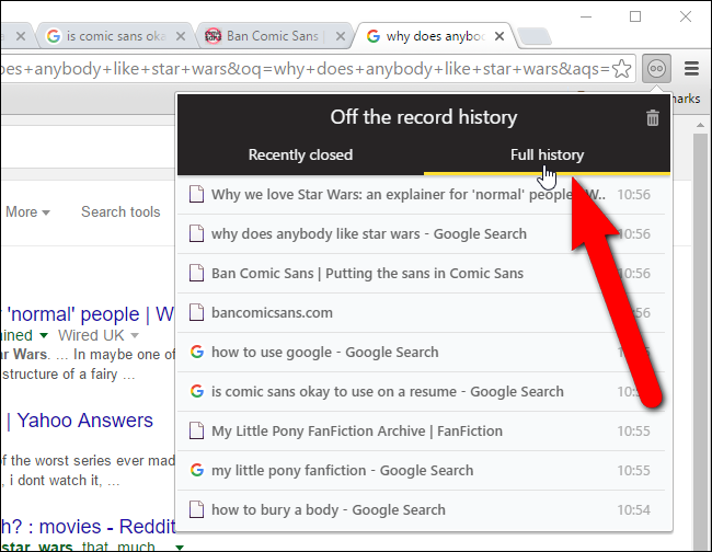 Does chrome keep your browsing history private?