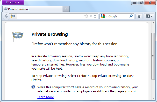 How does private browsing work?