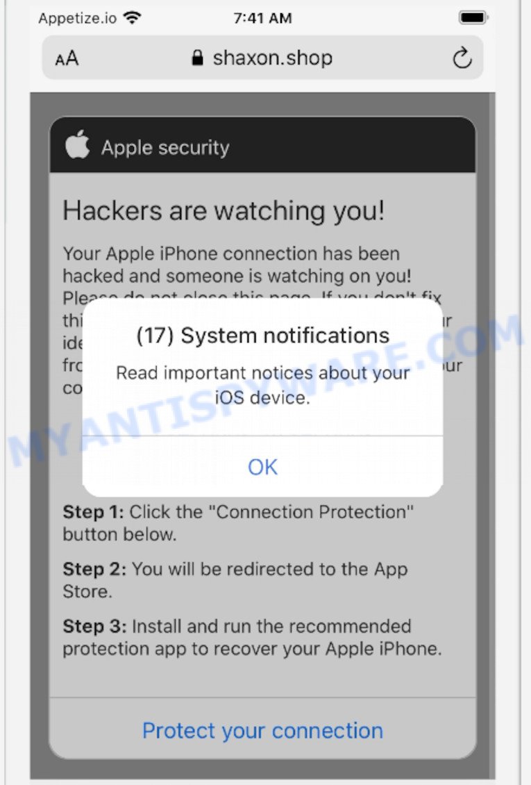 Does Apple send a warning about hackers?