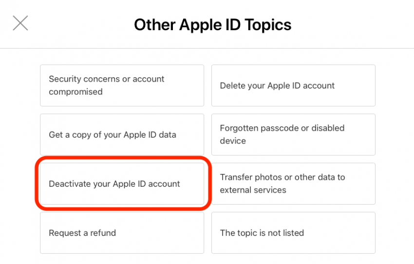 how to get apple id back after deleting it