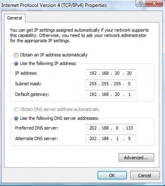 Can IP address be changed manually?