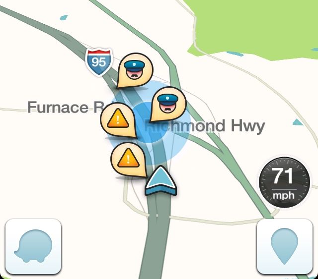Does the Waze app detect cops?