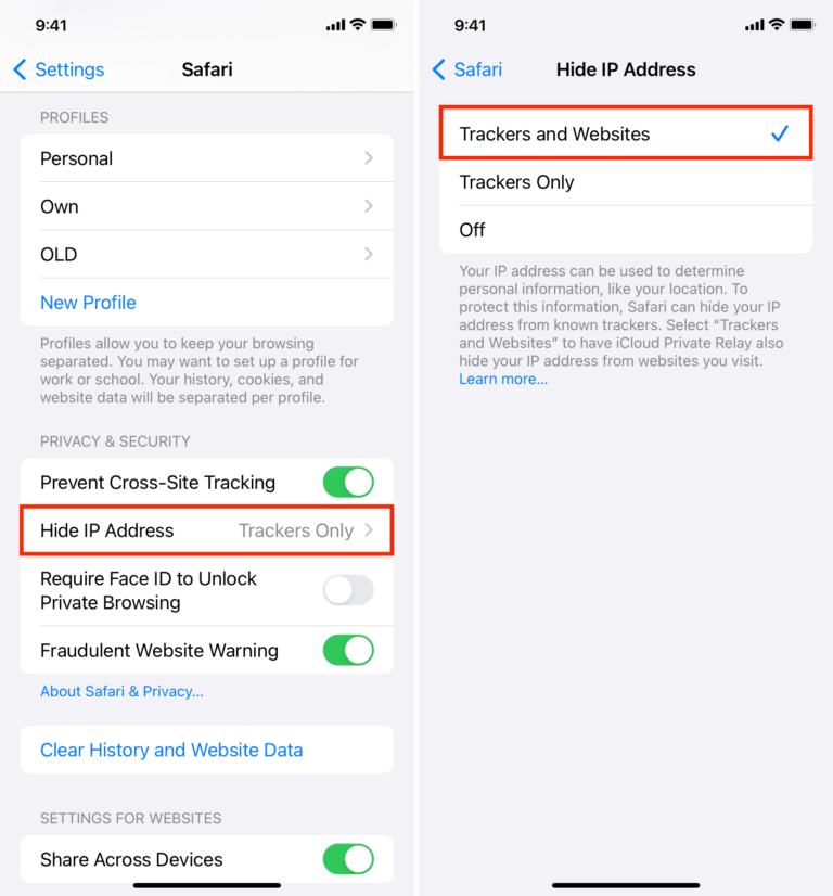 Does iPhone hide IP address?
