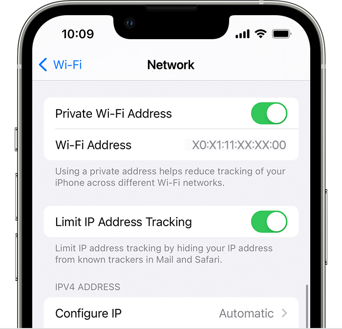 How do I make my iPhone IP address private?