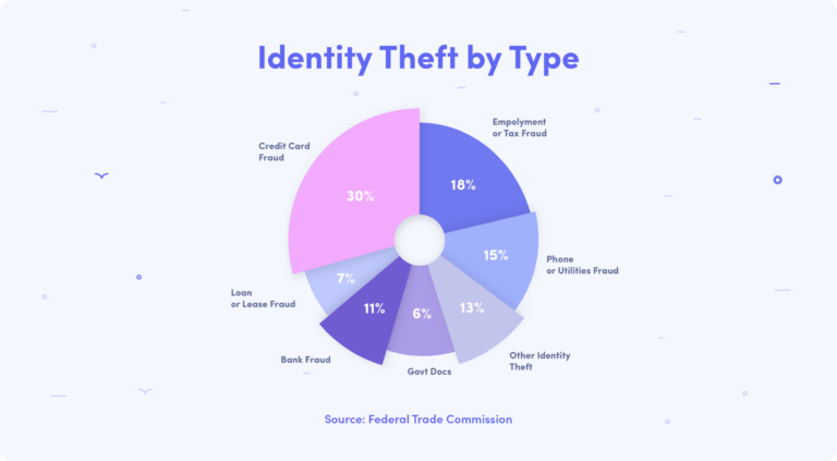 What are the 5 most common types of identity theft?