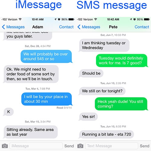 What is safer Imessage or text?